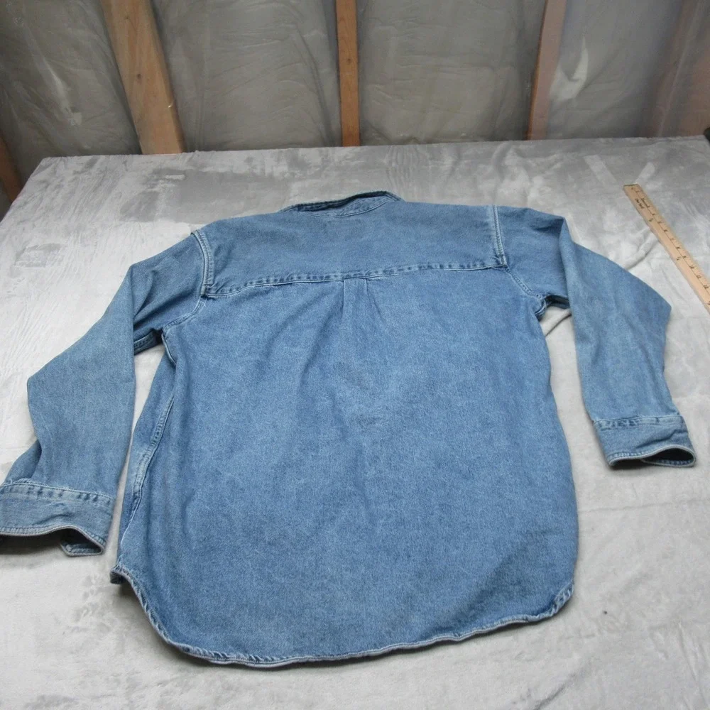 Levis‎ Silver Tab Denim Shirt Jacket Mens Medium Blue Denim Oversized Button VTG - Picture 6 of 10